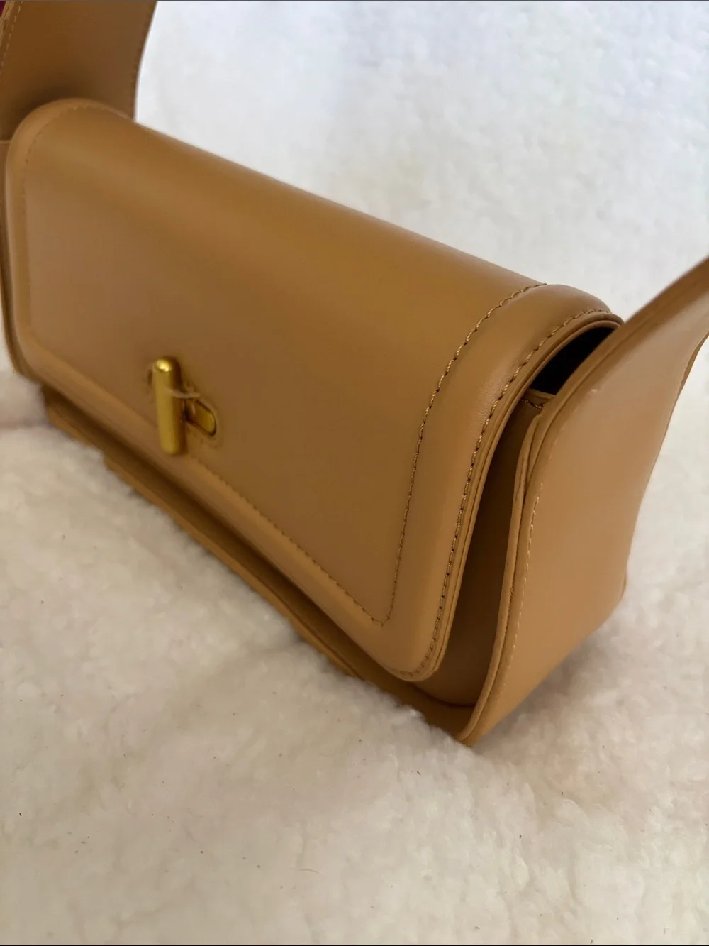 Rachel Zoe Tan Shoulder Bag with Gold Hardware - Picture 3 of 7